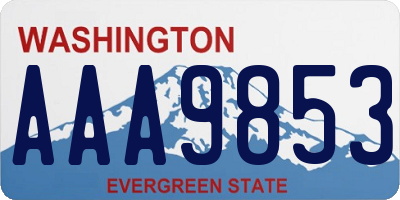 WA license plate AAA9853