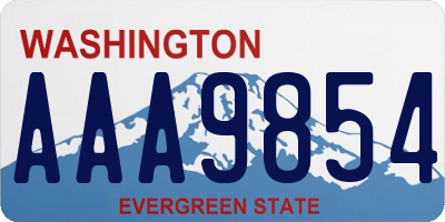 WA license plate AAA9854