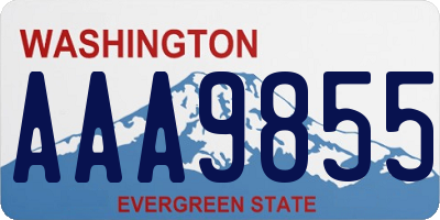 WA license plate AAA9855