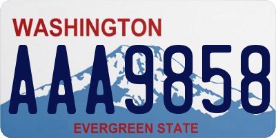 WA license plate AAA9858