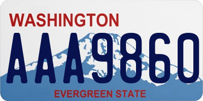 WA license plate AAA9860