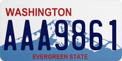 WA license plate AAA9861