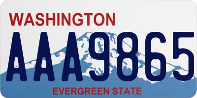 WA license plate AAA9865