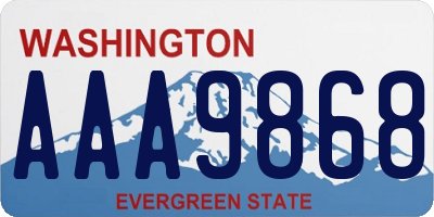 WA license plate AAA9868
