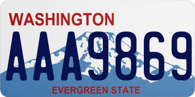 WA license plate AAA9869