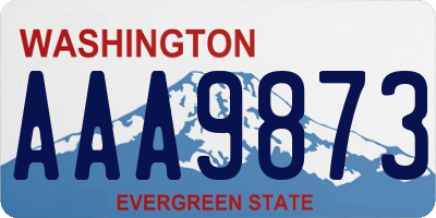 WA license plate AAA9873
