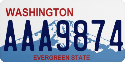 WA license plate AAA9874