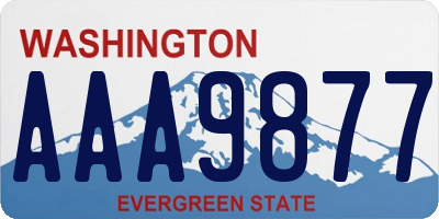 WA license plate AAA9877