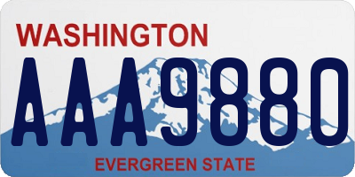 WA license plate AAA9880