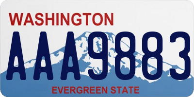 WA license plate AAA9883