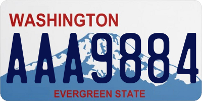 WA license plate AAA9884