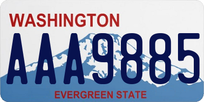 WA license plate AAA9885