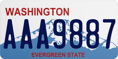WA license plate AAA9887