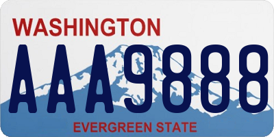 WA license plate AAA9888