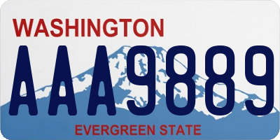 WA license plate AAA9889