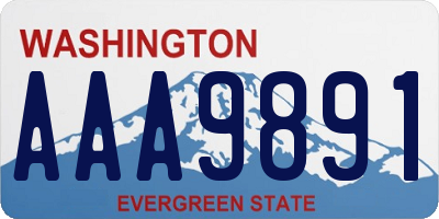 WA license plate AAA9891