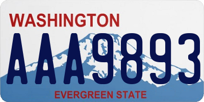 WA license plate AAA9893