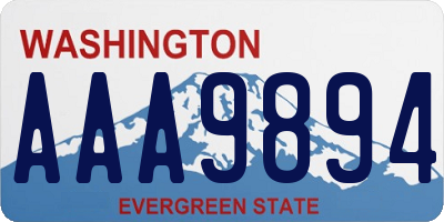 WA license plate AAA9894