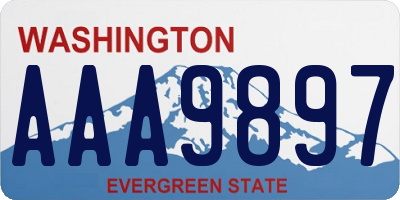 WA license plate AAA9897