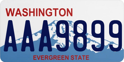 WA license plate AAA9899