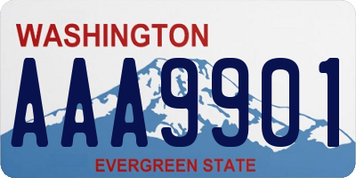 WA license plate AAA9901