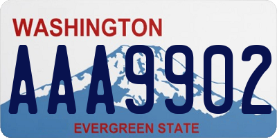 WA license plate AAA9902