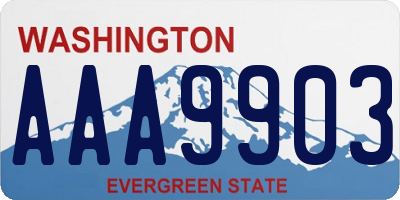 WA license plate AAA9903