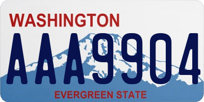 WA license plate AAA9904