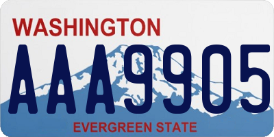 WA license plate AAA9905