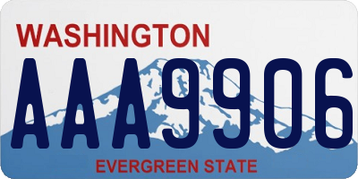 WA license plate AAA9906