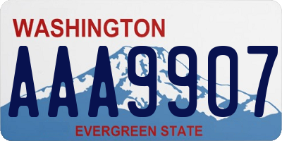 WA license plate AAA9907