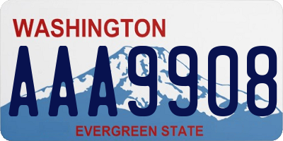 WA license plate AAA9908