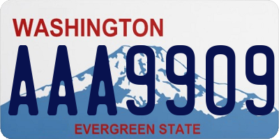 WA license plate AAA9909