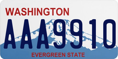 WA license plate AAA9910