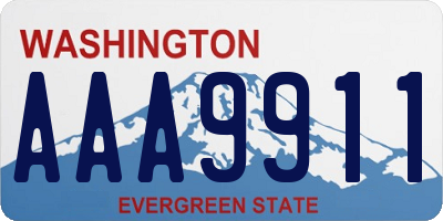 WA license plate AAA9911