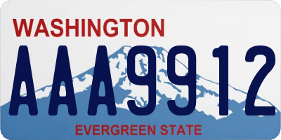 WA license plate AAA9912