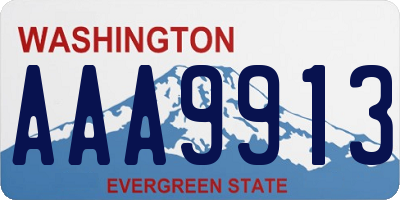 WA license plate AAA9913