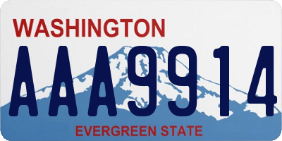 WA license plate AAA9914