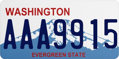 WA license plate AAA9915