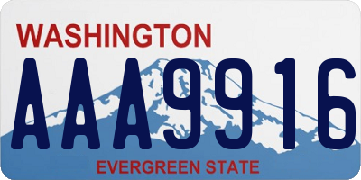 WA license plate AAA9916