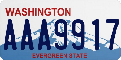 WA license plate AAA9917