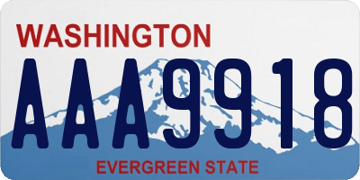 WA license plate AAA9918