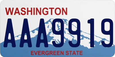 WA license plate AAA9919