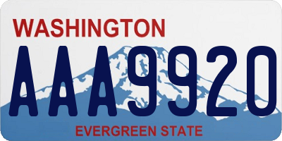 WA license plate AAA9920