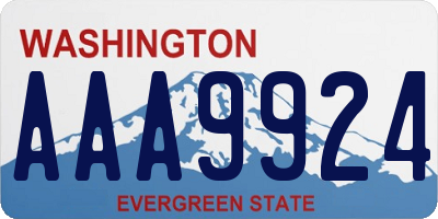 WA license plate AAA9924