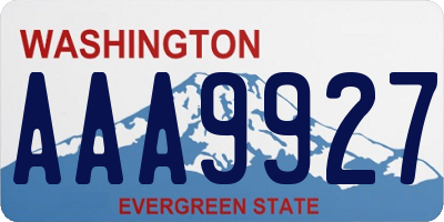 WA license plate AAA9927