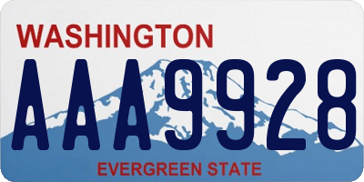 WA license plate AAA9928