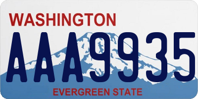 WA license plate AAA9935