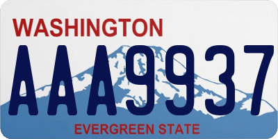 WA license plate AAA9937