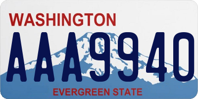 WA license plate AAA9940